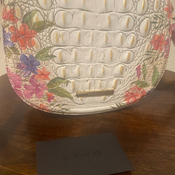 **SOLD** Brahmin Briar White and Pink Floral Crossbody Bag - Picture 7 of 7